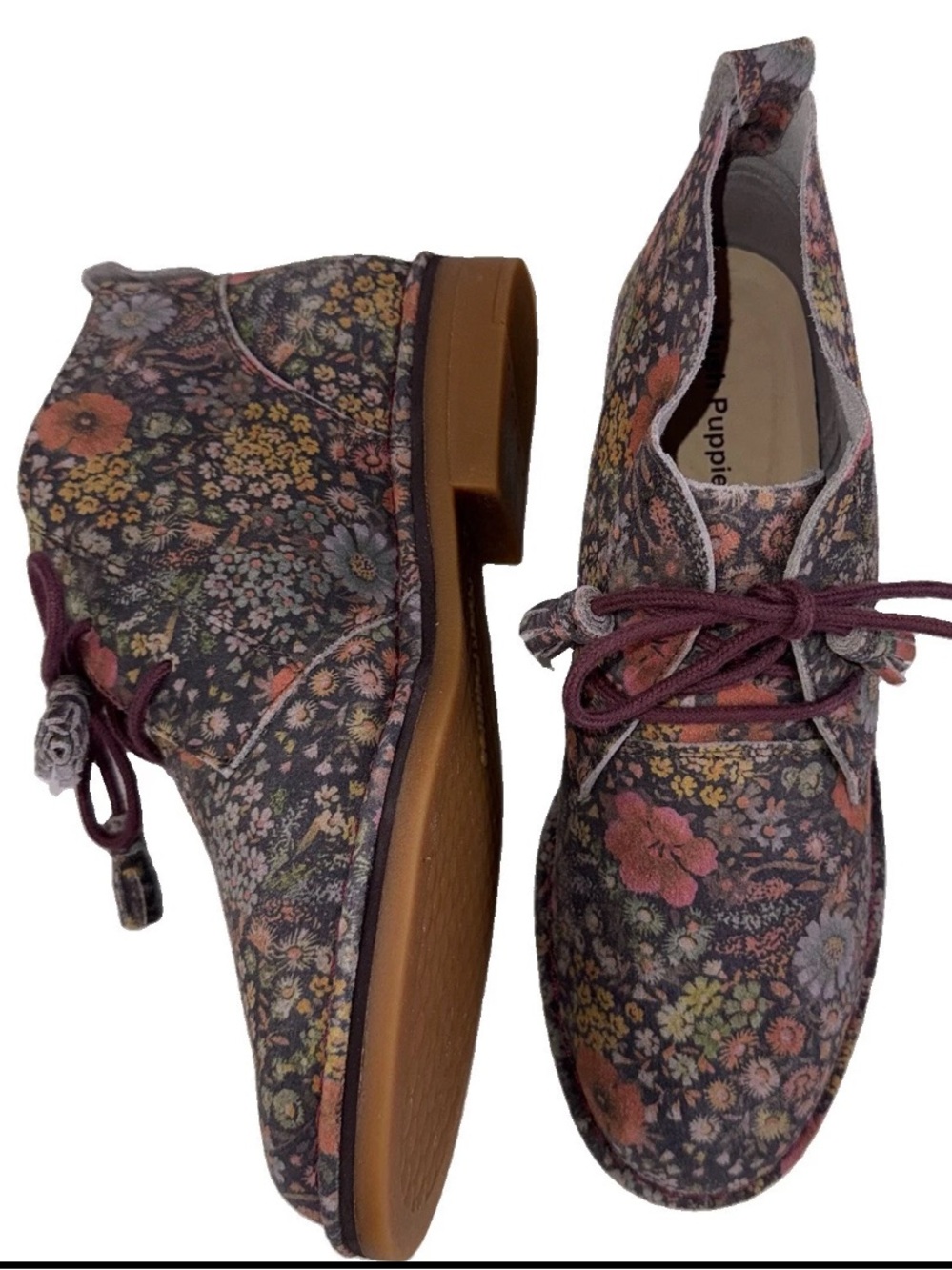 HUSH PUPPIES Women’s US8.5 EU40 Cyra Catelyn Chukka Ankle Booties Floral Perfect